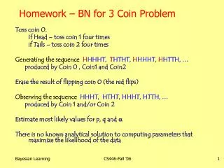 Homework – BN for 3 Coin Problem