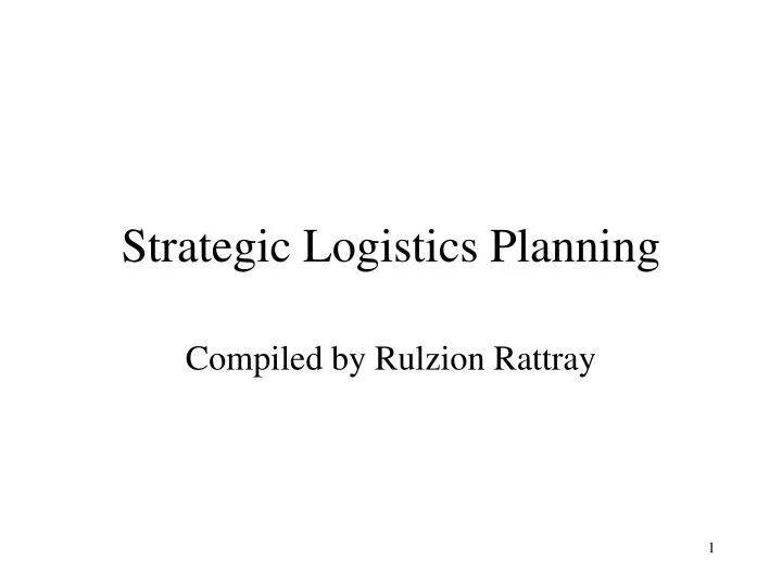 strategic logistics planning