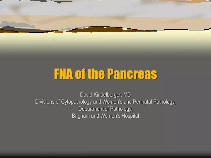 fna of the pancreas