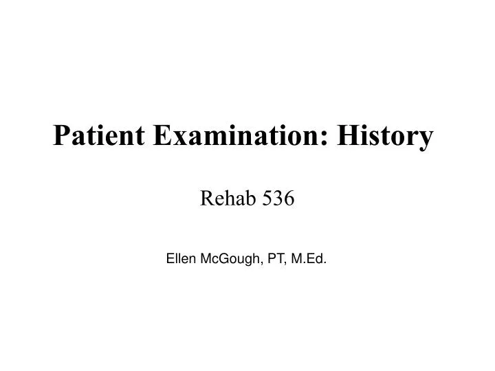 patient examination history