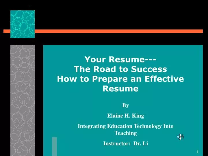 your resume the road to success how to prepare an effective resume