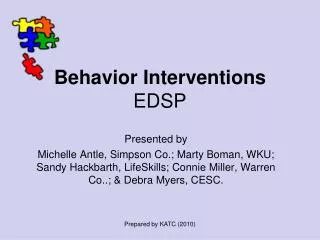 Behavior Interventions EDSP