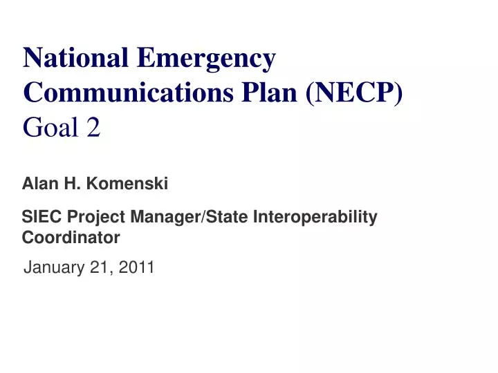 national emergency communications plan necp goal 2