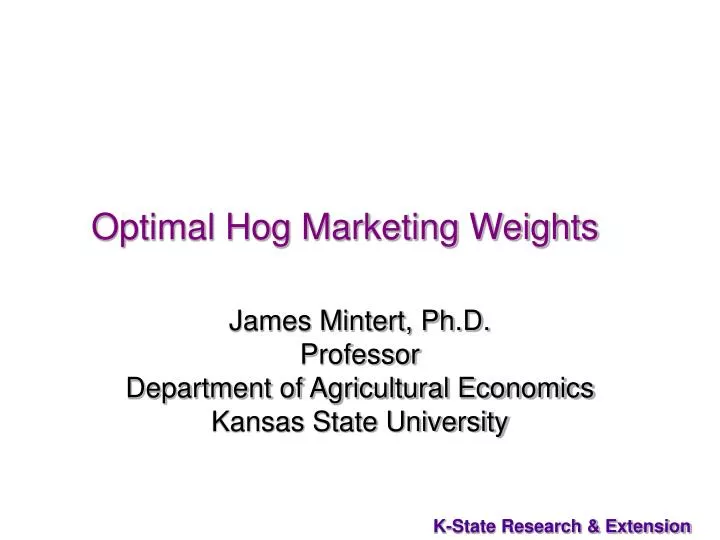 optimal hog marketing weights
