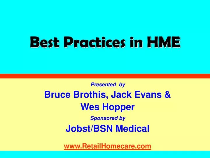 best practices in hme