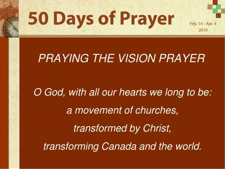 praying the vision prayer