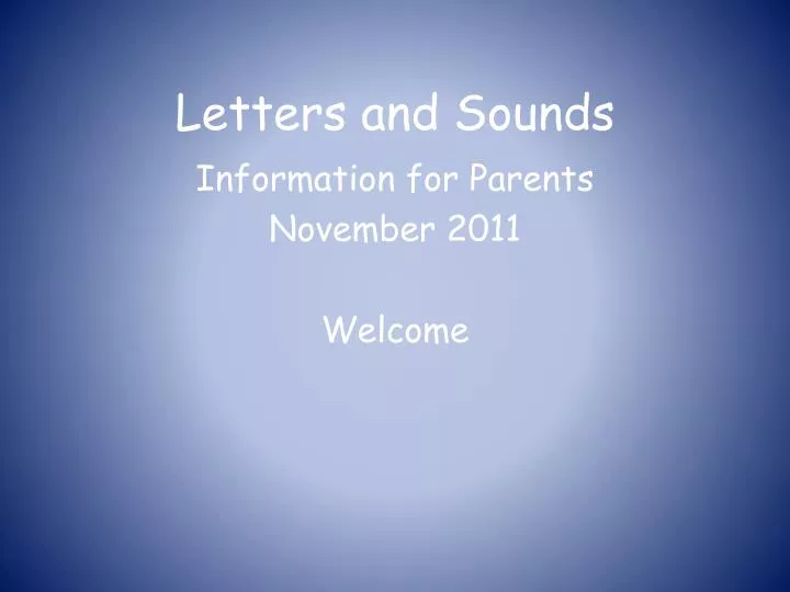 letters and sounds