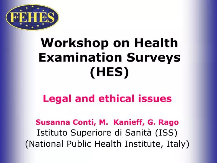 workshop on health examination surveys hes