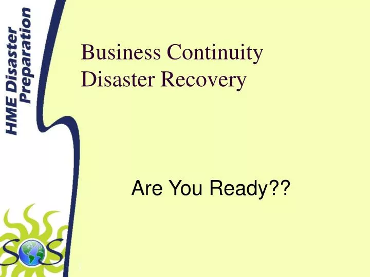 business continuity disaster recovery