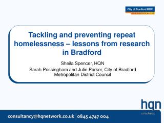 Tackling and preventing repeat homelessness – lessons from research in Bradford