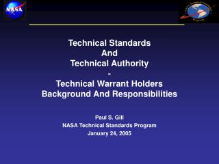 Technical Standards And Technical Authority - Technical Warrant Holders Background And Responsibilities
