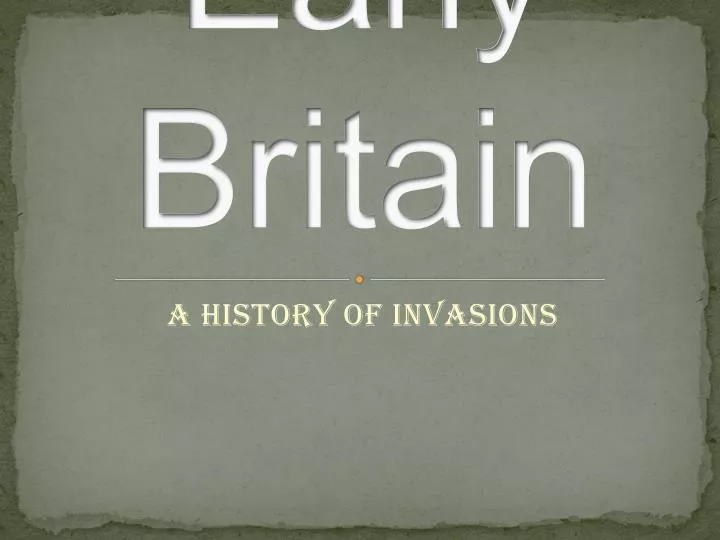 early britain