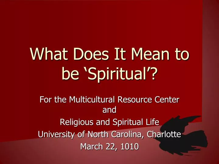 what does it mean to be spiritual