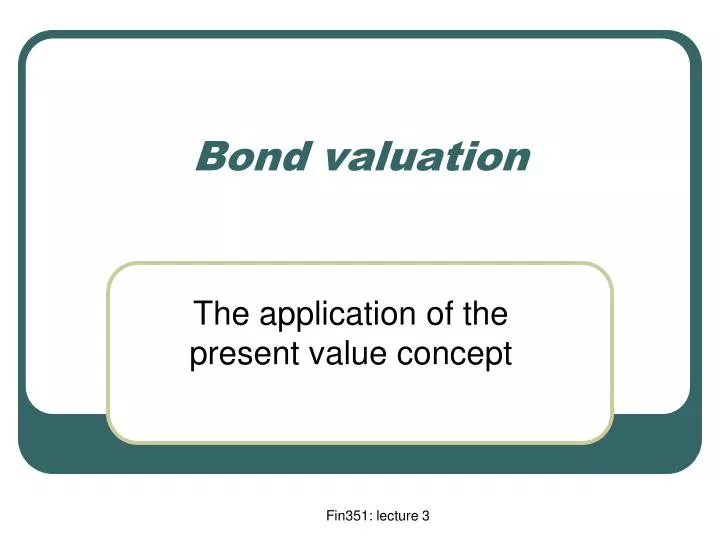 bond valuation