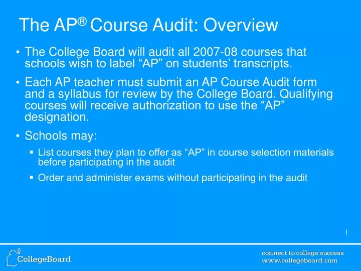 the ap course audit overview