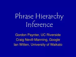 Phrase Hierarchy Inference
