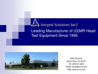 Leading Manufacturer of (G)MR Head Test Equipment Since 1995