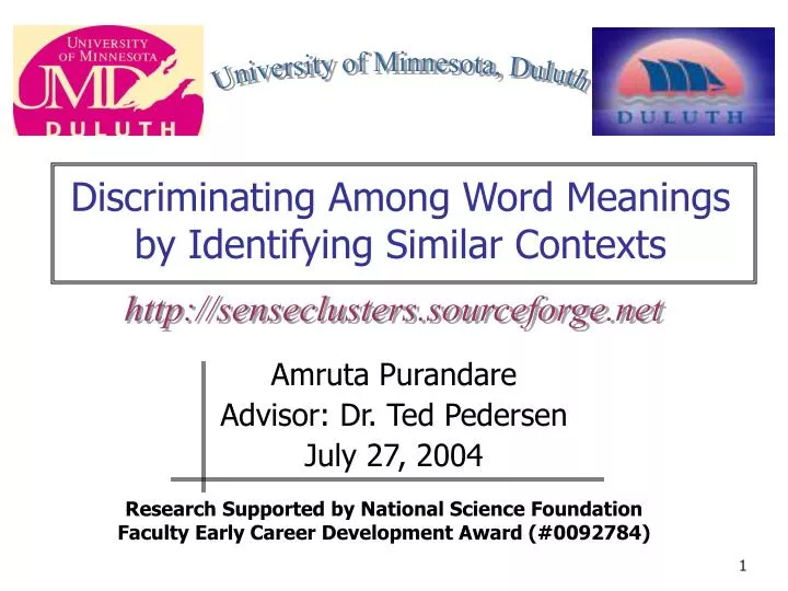 discriminating among word meanings by identifying similar contexts