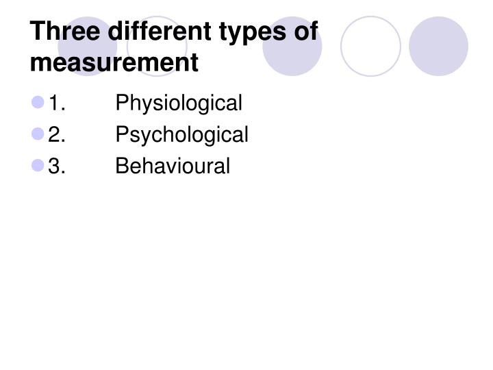 three different types of measurement