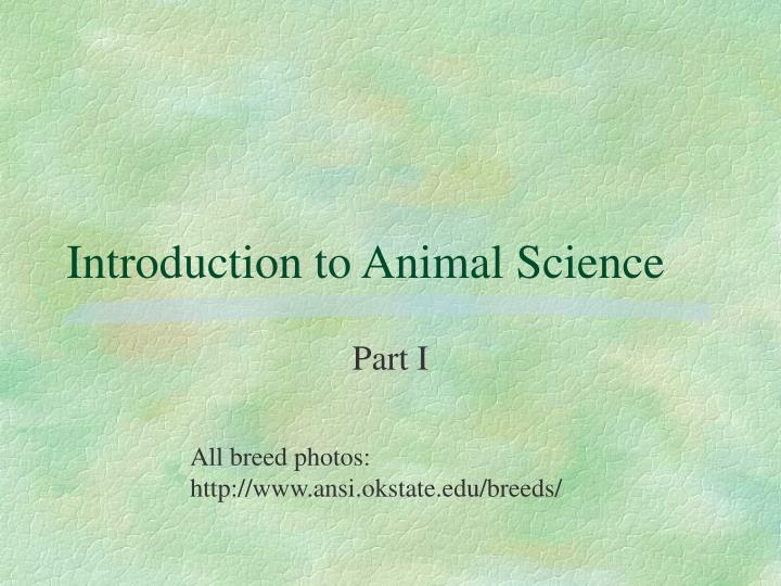 introduction to animal science