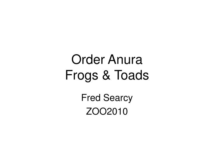 order anura frogs toads