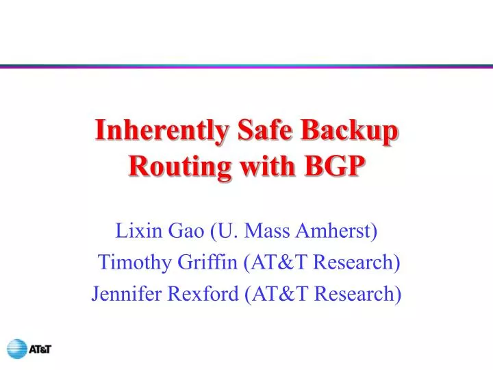 inherently safe backup routing with bgp