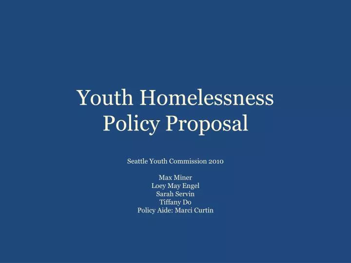 youth homelessness policy proposal