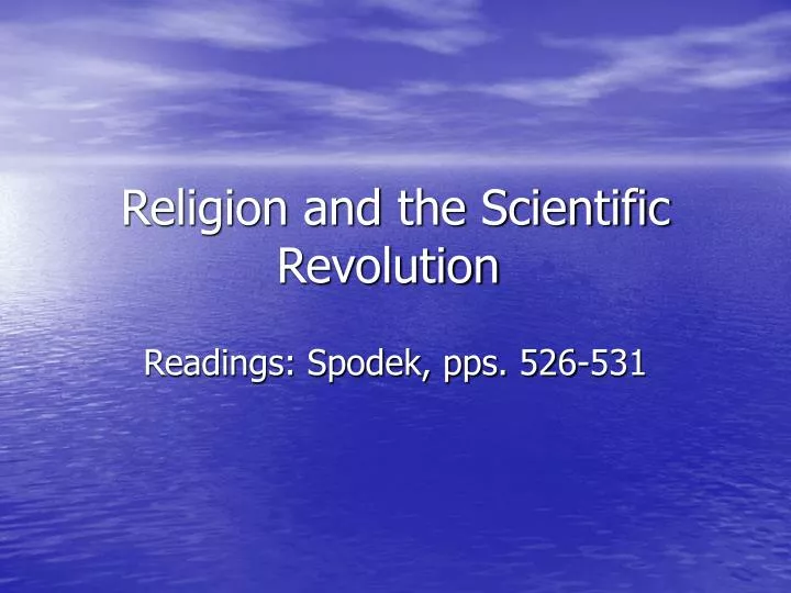 religion and the scientific revolution