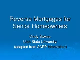 Reverse Mortgages for Senior Homeowners
