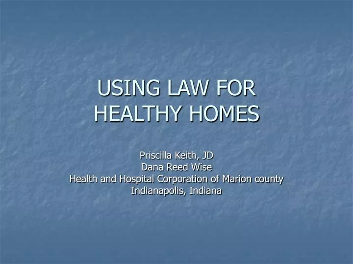 using law for healthy homes