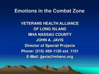 Emotions in the Combat Zone