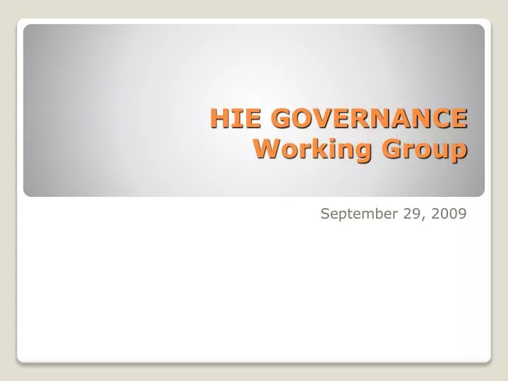 hie governance working group