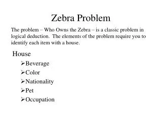 Zebra Problem