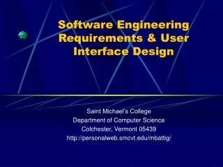 Software Engineering Requirements &amp; User Interface Design