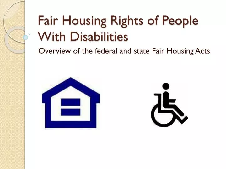 fair housing rights of people with disabilities