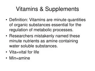 Vitamins &amp; Supplements