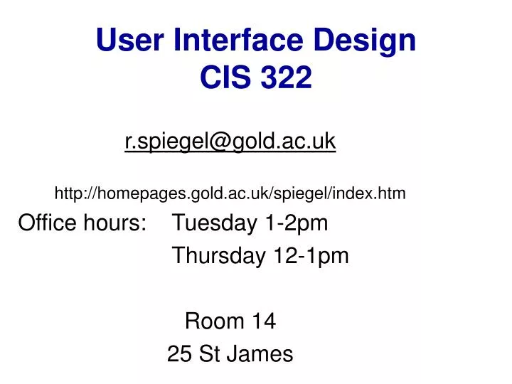 user interface design cis 322