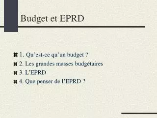 Budget et EPRD