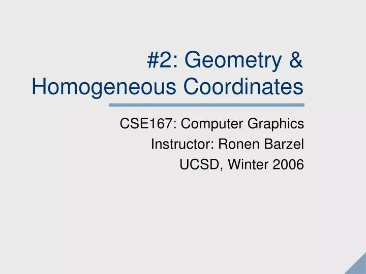 2 geometry homogeneous coordinates