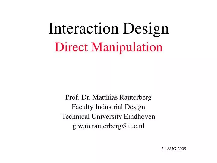 interaction design direct manipulation