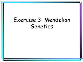 Exercise 3: Mendelian Genetics