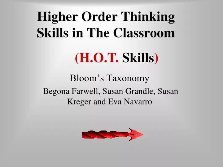higher order thinking skills in the classroom