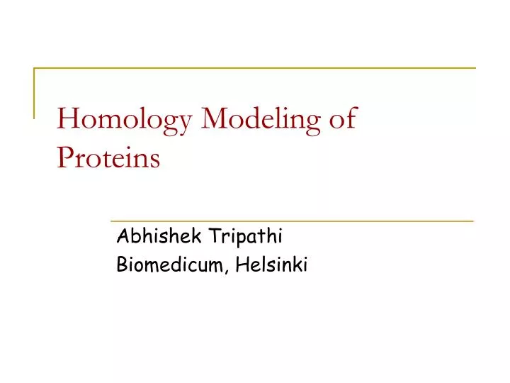 homology modeling of proteins