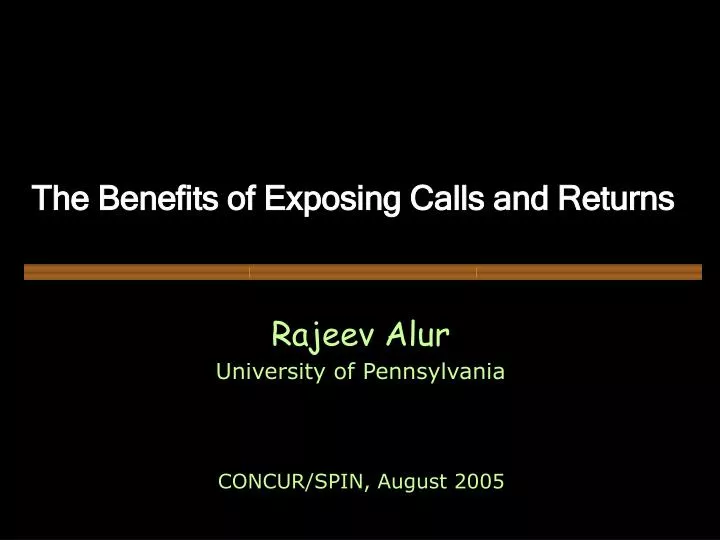 the benefits of exposing calls and returns