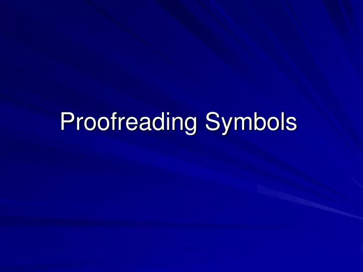 proofreading symbols
