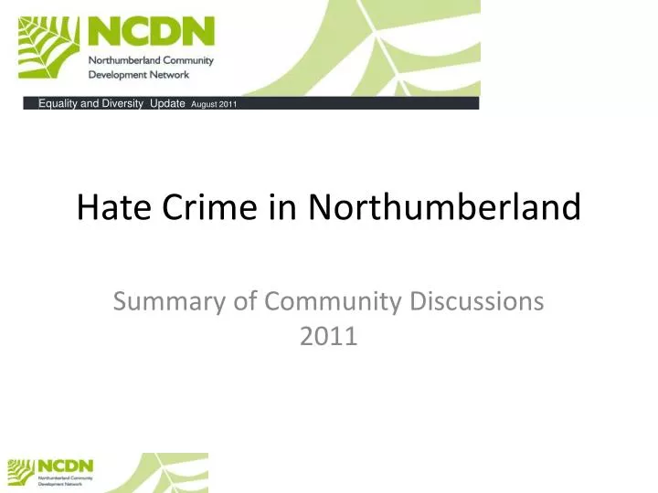 hate crime in northumberland