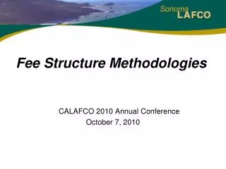 Fee Structure Methodologies