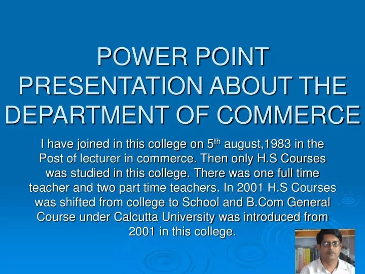 power point presentation about the department of commerce
