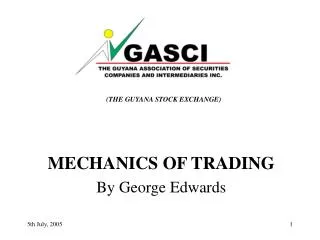 MECHANICS OF TRADING By George Edwards