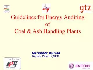 Guidelines for Energy Auditing of Coal &amp; Ash Handling Plants